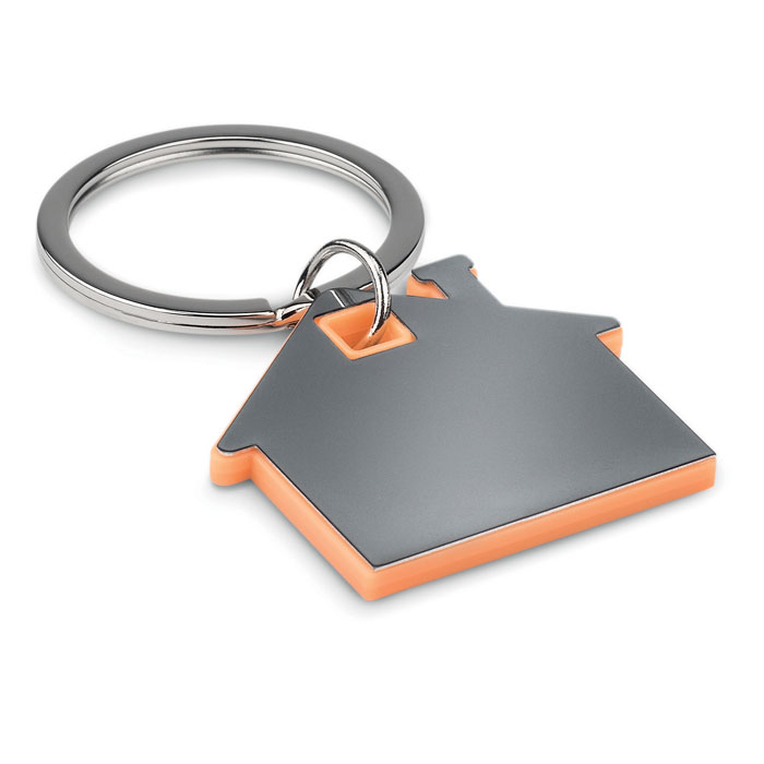 Imba ház alakú műanyag kulcstartó - narancssárga<br><small>MI-MO8877-10</small>
