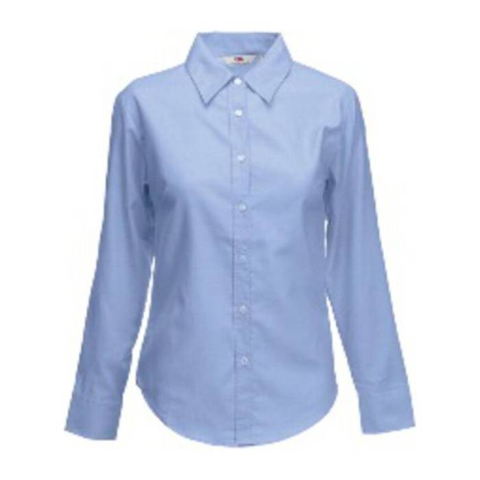 LADY FIT LONG SLEEVE OXFORD SHIRT - Oxford Blue<br><small>EA-F151906</small>