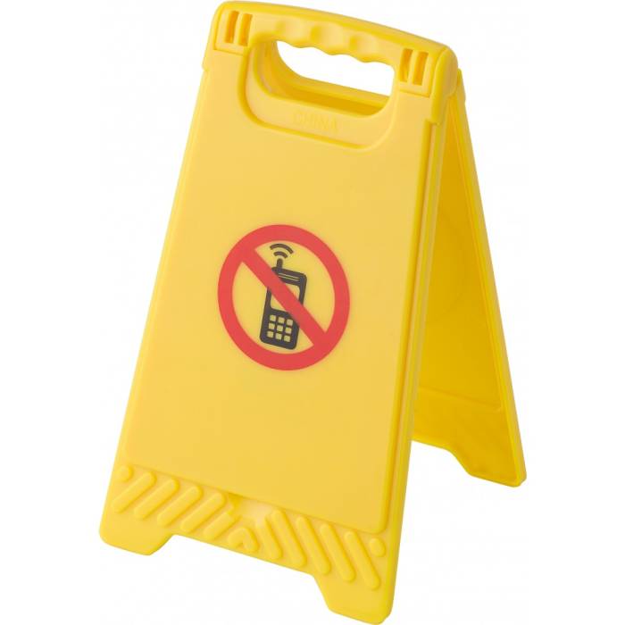 No mobile - figyelmeztető tábla, sárga