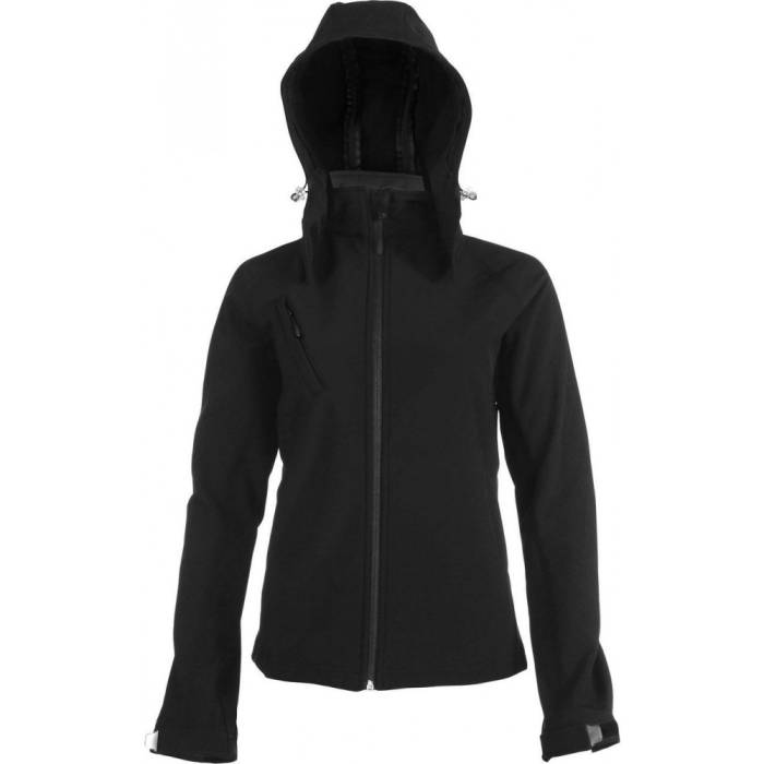 Kariban női kapucnis softshell dzseki, Black, 2XL