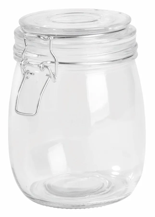 CLICKY L üveg tárolóedény hintafedéllel, kapacitása kb. 75...