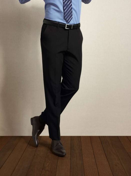 MEN’S LONG TAILORED POLYESTER TROUSERS - Black, #000000<br><small>UT-pr526lbl-36</small>